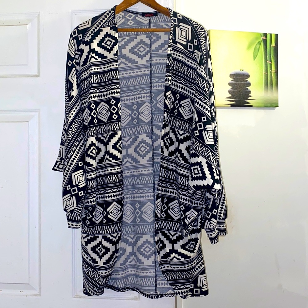 Aztec print cardigan